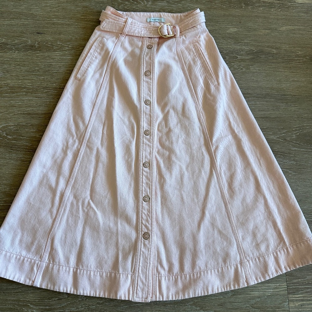 Zimmermann salmon denim skirt, size 0
